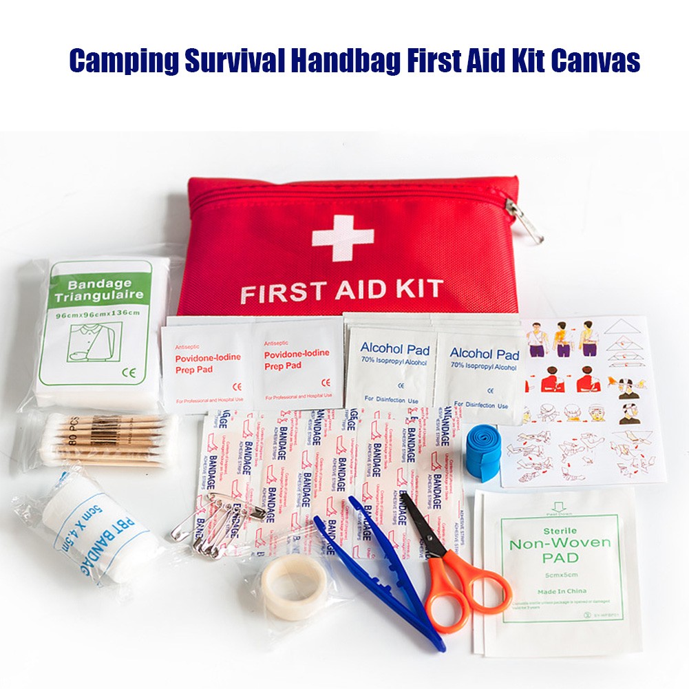 79pcs Self Adhesive Tapes Outdoor Camping Survival Handbag Multifunctional Elastic Bandage Home Emergency Kit First Aid