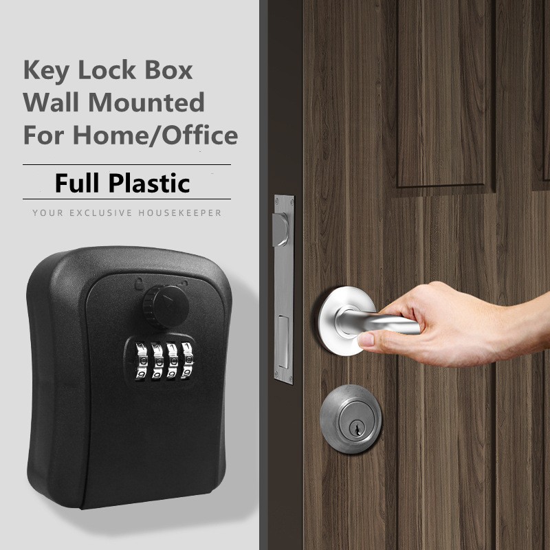 2022 Master Box Lock Wall Mounted Plastic + Aluminum Cabinet With Key Weatherproof 4 Digit Combination Key Box Lock Storage Indoor