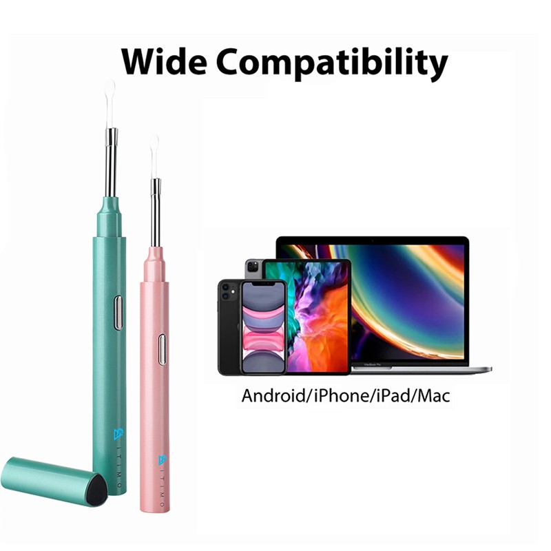 Ear Wax Removal Endoscope 1080P FHD Wireless Ear Otoscope with 6 LED 3.9mm Visual Ear Scope Camera Safe Ear Pick for iPhone