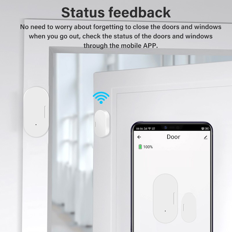Tuya Zigbee 3.0 Door Window Sensor Security Protection Open Detectors Entry Smart Home Residential Alarms For Alexa Google Home
