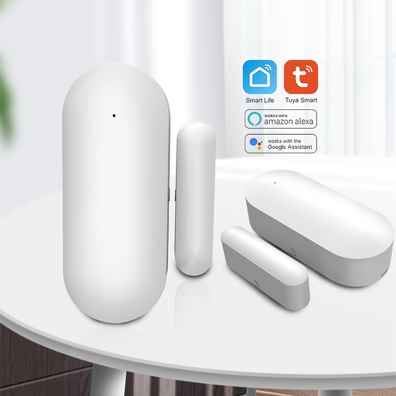 wifi door sensor tuya smart door open/closed wifi detector app alert alert/sound security alarm with alexa google home