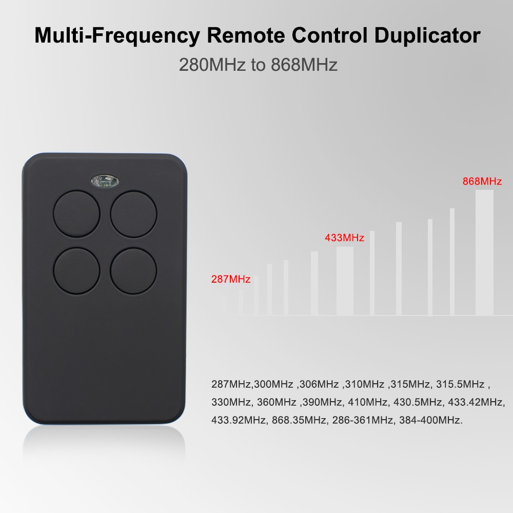 Garage Door Remote Control Duplicator 280MHz to 868MHz Multi Frequency Code Grabber Clone Gate Remote Control Garage Door Opener