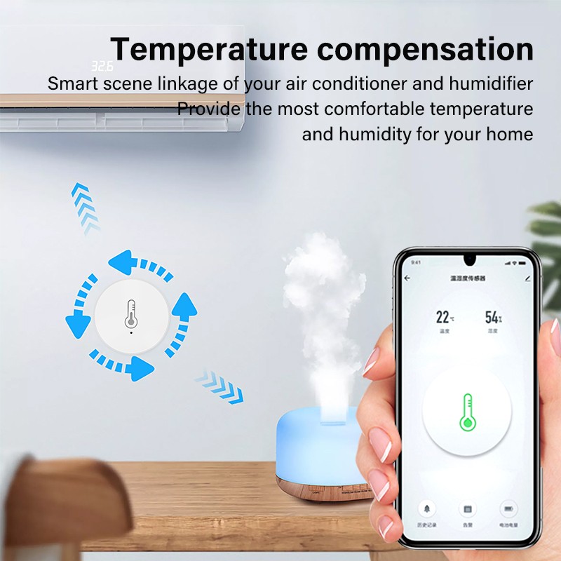 Tuya Smart ZigBee 3.0 Temperature and Humidity Sensor Battery Powered with Tuya Smart Life Alexa App