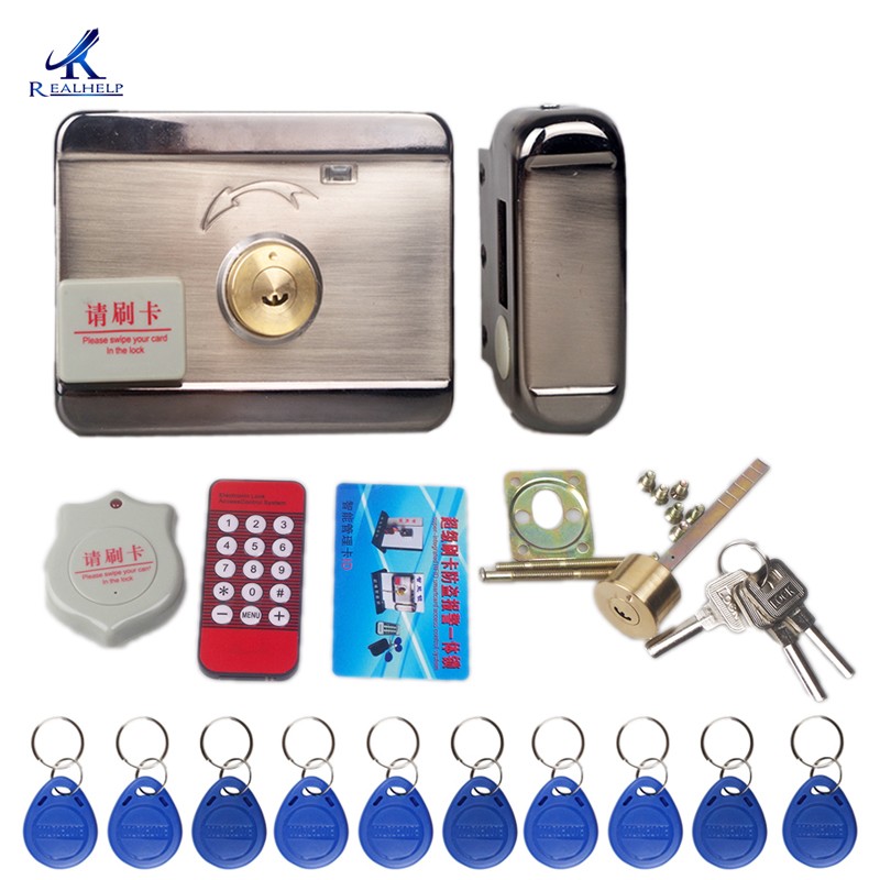 Electronic door lock 1000users with remote unlock with RFID smart card home security system kit access control system