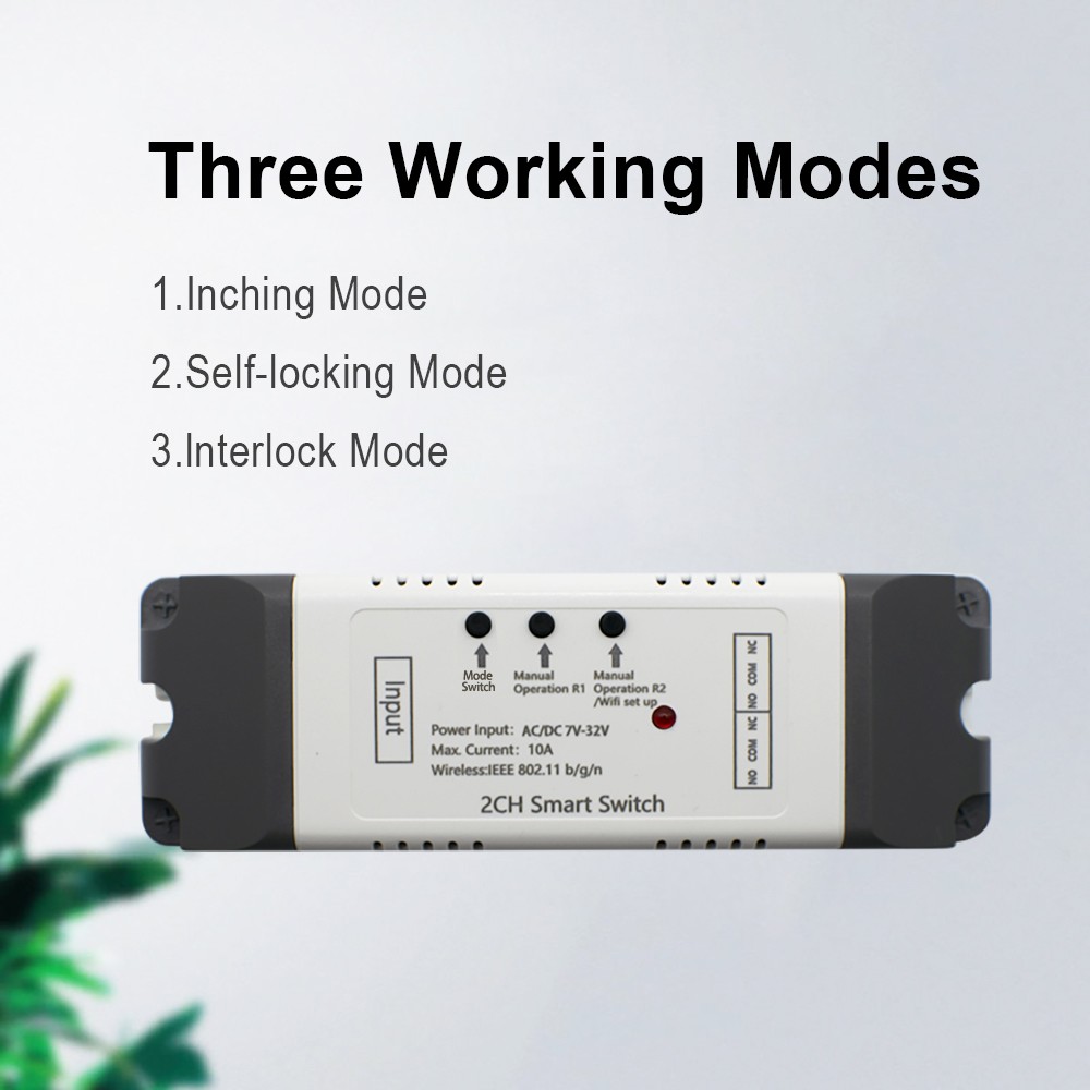 DC 7-32V DC 7-32V 24V 12V 85V-250V USB 5V DC Self-locking Wireless Interlock Switch Controller Ewelink Garage APP Ewelink