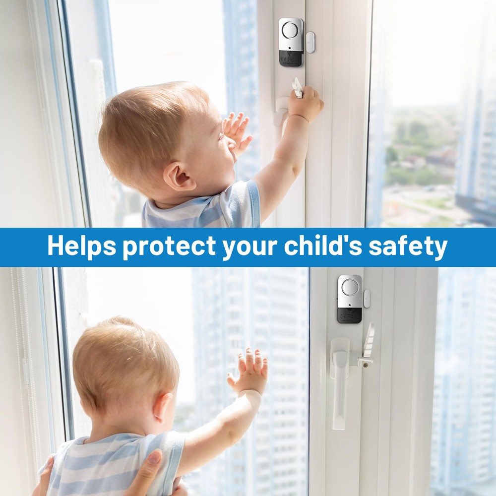 Elecpow Window Door Alarm Home Security Wireless Burglar Alarm Door Magnetic Sensor 120dB Anti-theft Alarm for Home Kids Safety