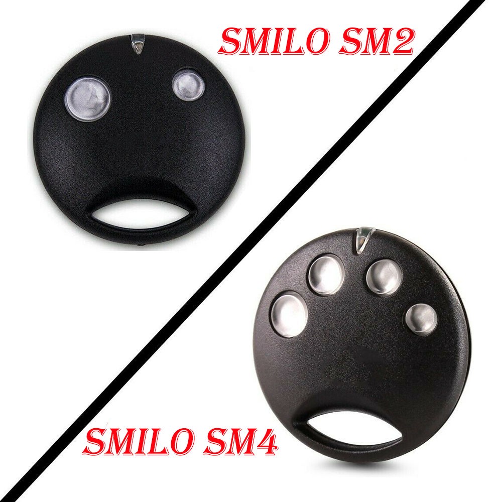 2pcs Remote Control Transmitter SMILO SM2 SM4 Garage Door Remote Control Replacement Garage Door Control Door Opener 433.92MHz