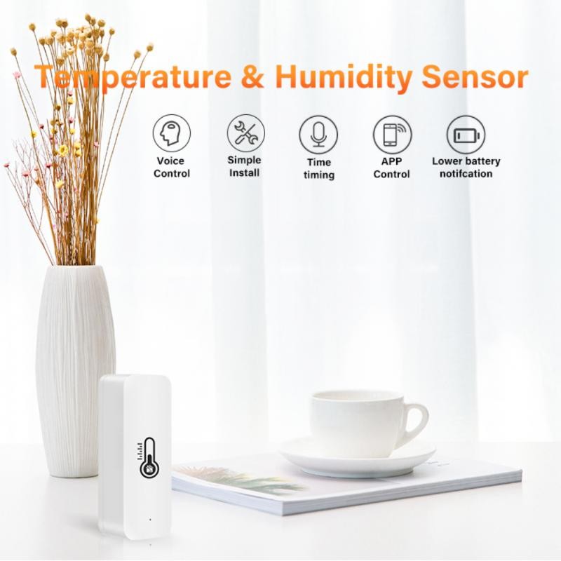 Aubess Smart Zigbee Temperature Humidity Sensor Indoor Thermometer Humidity Home Alarm System for Tuya Smart Life Alexa