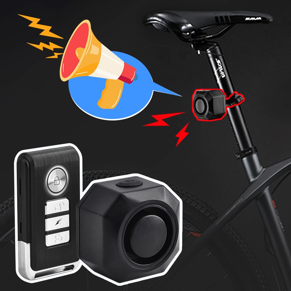 Waterproof Bike Alarm USB Charging Motorcycle Electric Car Anti-lost Wireless Remote Control Vibration Alarm Detector