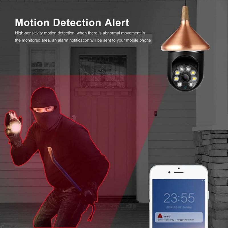 2.4G WiFi E27 Bulb Security Camera Night Vision Full Color Automatic Human Tracking 4X Digital Zoom Video Security Screen