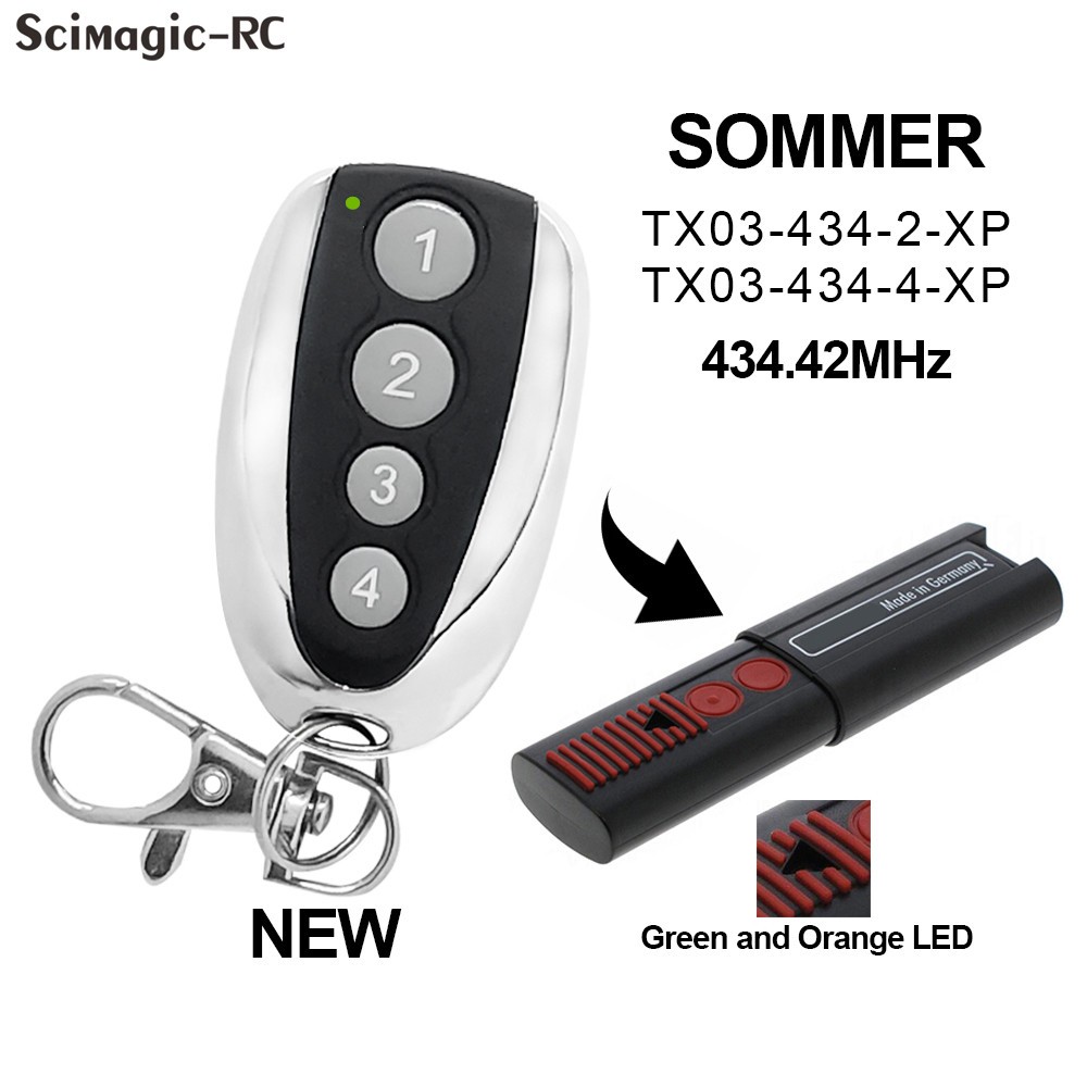 10pcs remote control garage door somer 434.42MHz door opener Somer 434.42MHz green and orange LED