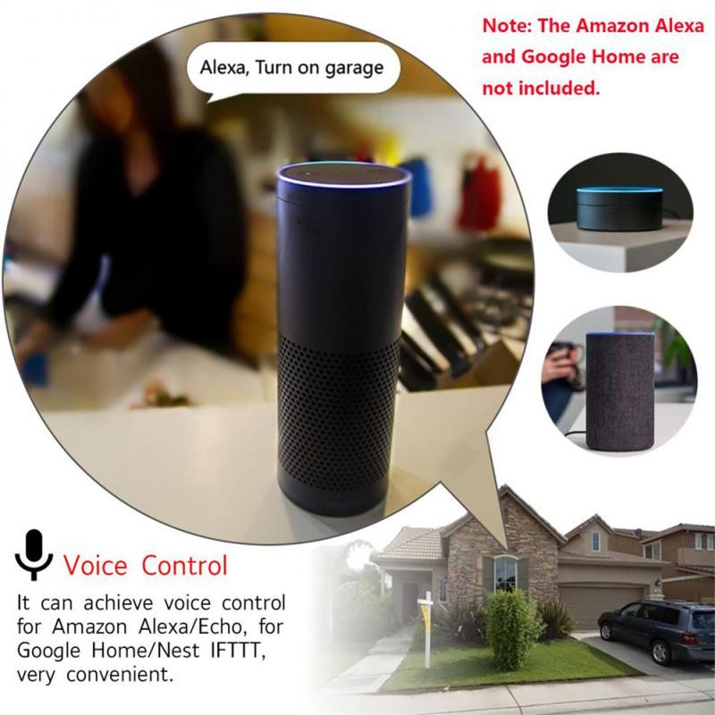 Garage Door Opener Smart Wifi Key Controller Works with Alexa Google Home EWeLink APP No Smart Home Hub Required