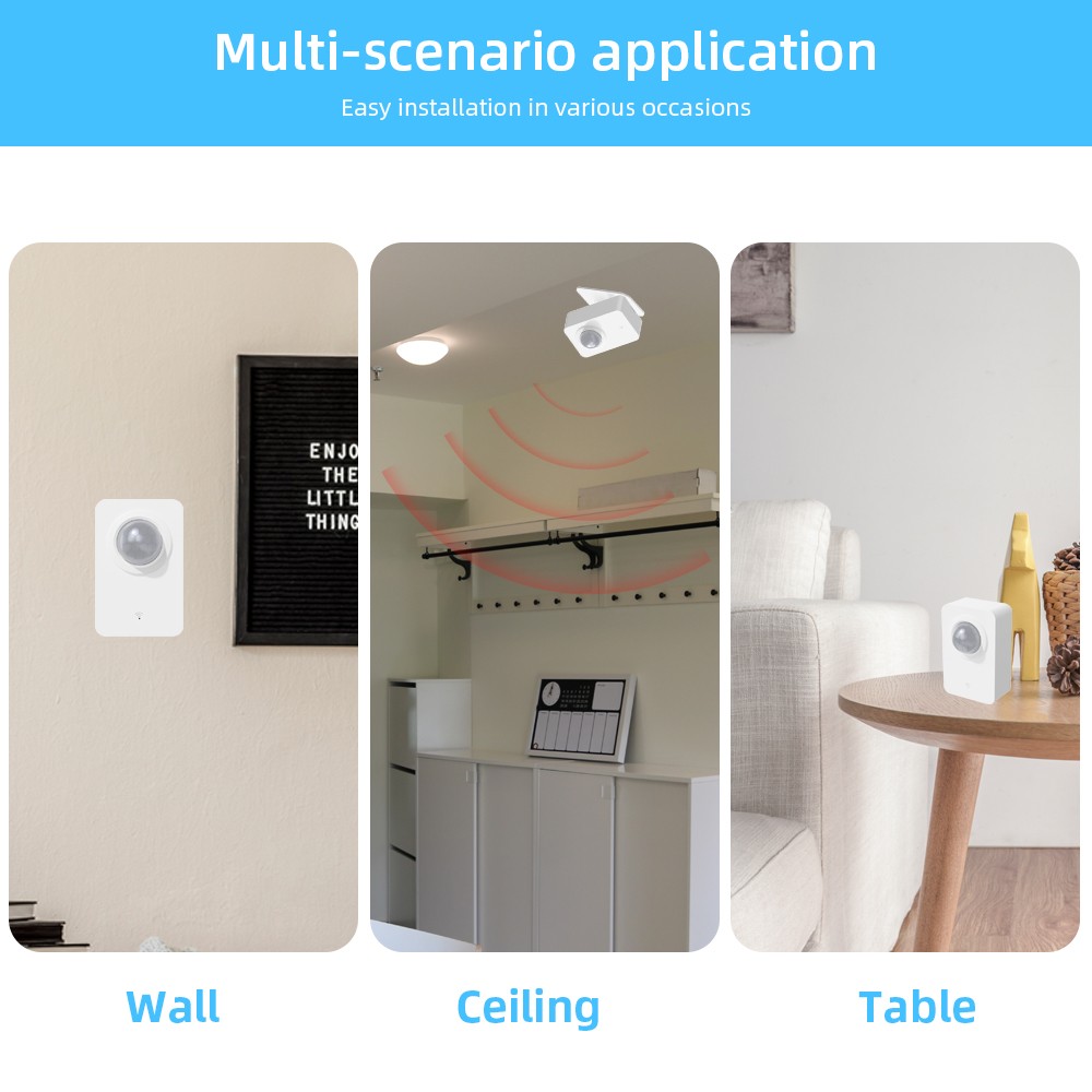 Tuya 2022 PIR WiFi Motion Sensor Mini Wireless Smart Home Detector Infrared Human Motion Sensor Battery Powered Security Alarm