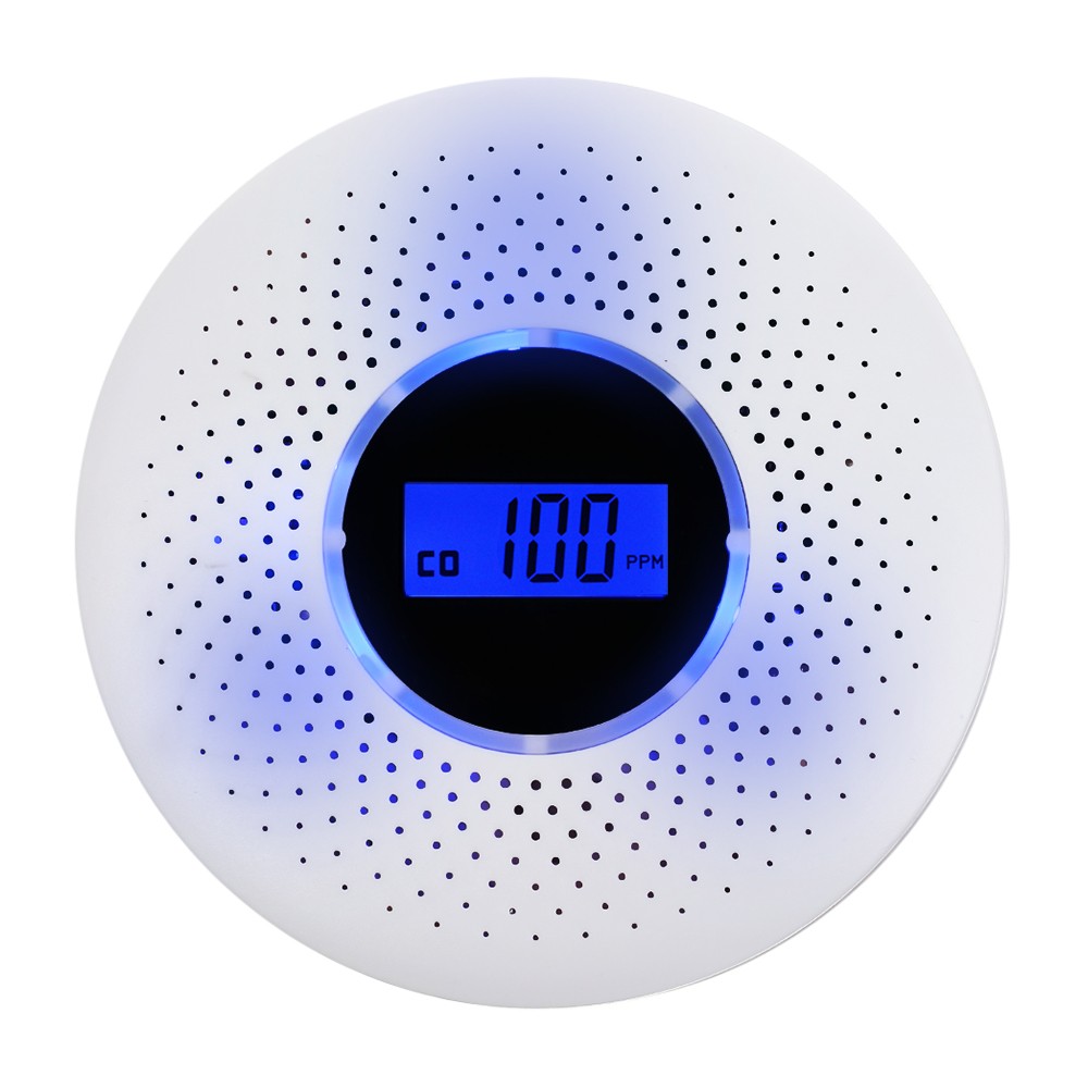 2022 ESCAM 2 in 1 LCD Display Carbon Monoxide and Smoke Combo Detector Battery Operated CO Alarm with Flashing LED Light