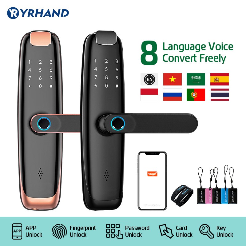 2022 YRHAND H2 Tuya wifi fingerprint fechadura eletronica password cerradura inteligente smart door lock