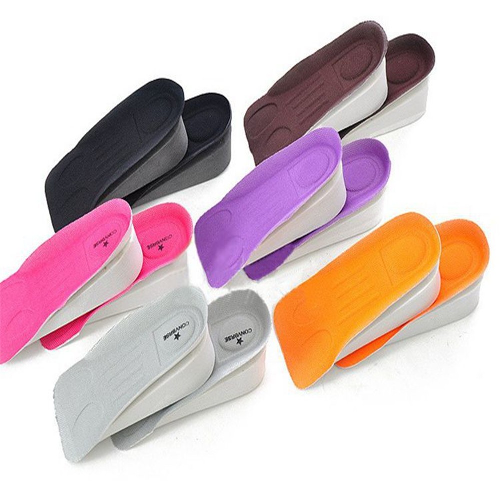 1 Pair Height Increasing Shoes Insoles For Shoes Foam Rubber Longer Shoe Insert Concave Invisible Inner Shoe Soles Color Random