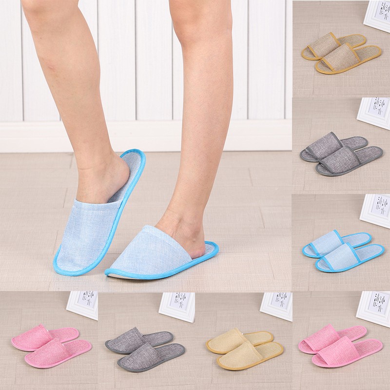 Thick linen disposable slippers, comfortable and breathable shoes, for home, hotel, hospital, summer necessities