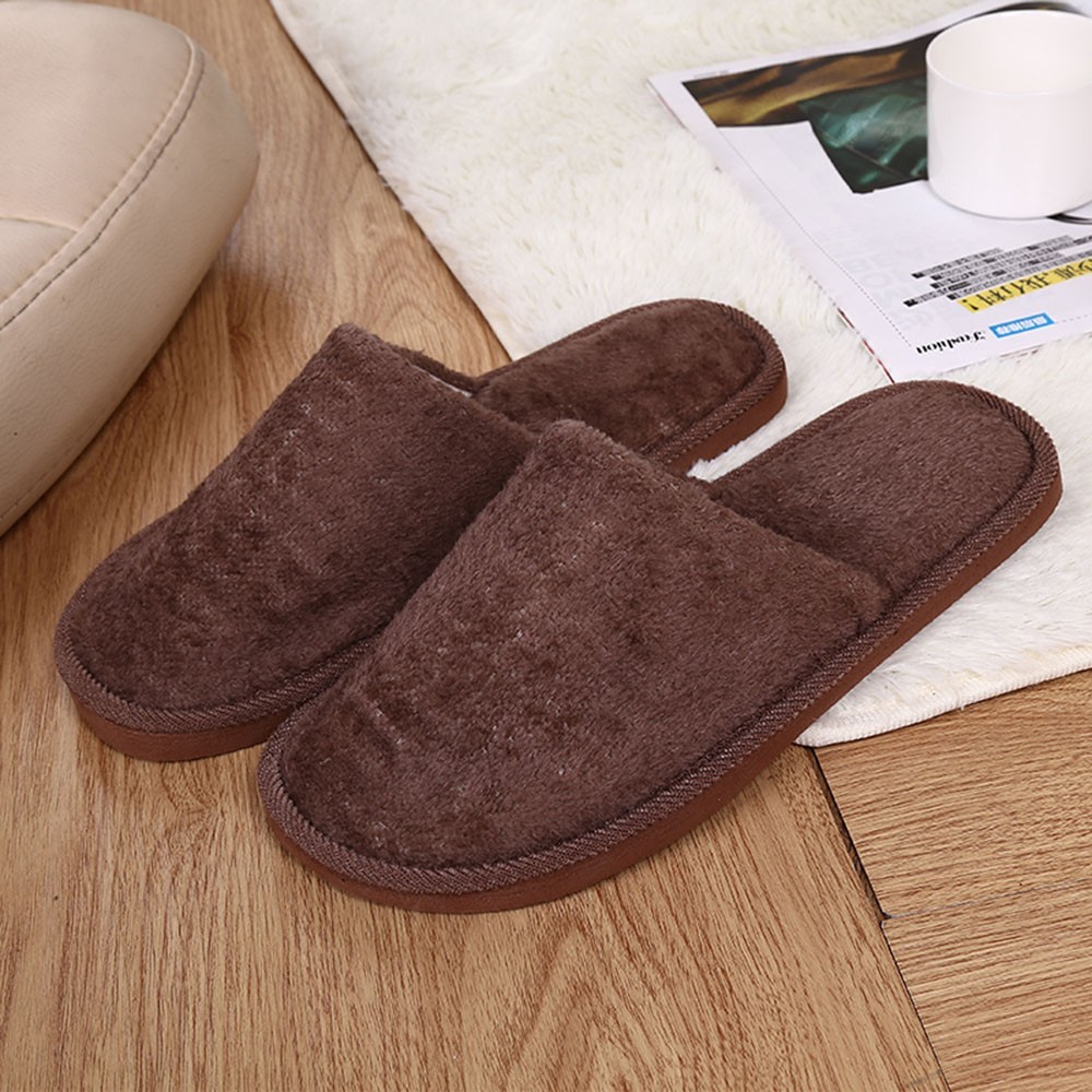 Cute Soft Plush Cotton Slippers Unisex Non-slip Couples Slippers Furry Indoor Home Slippers Women Bedroom Shoes Flip Flops Flats