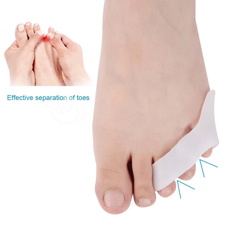 1 Pair Silicone Gel Toe Spacer Insoles For Women High Heel Side Pain Relief Orthopedics Shoe Protector Sole Plantillas