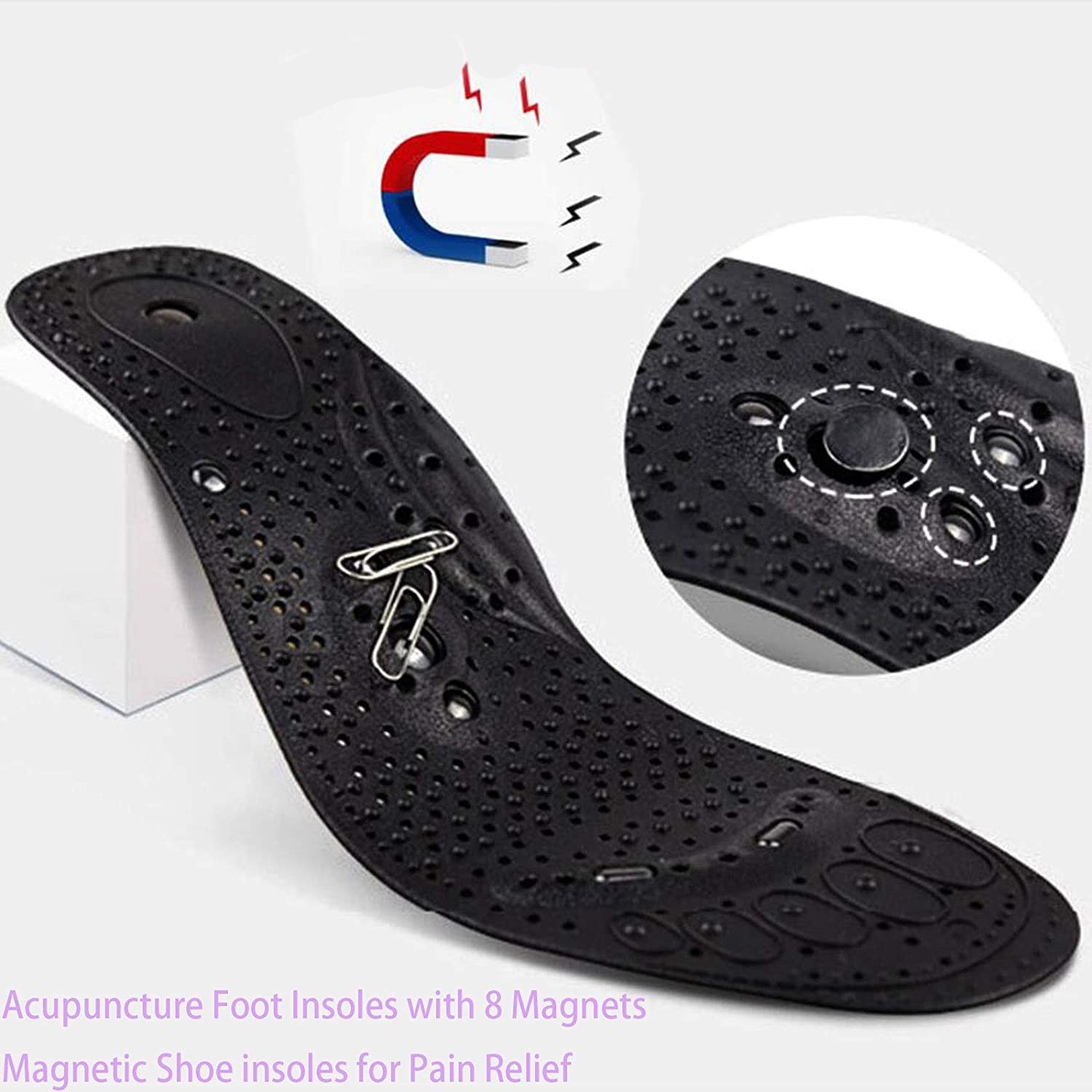 NOIPACE Magnetic Acupressure Shoe Insoles Foot Massage Shoe Pad Therapy Slimming Insole for Weight Loss Pain Relief Shoe Inserts