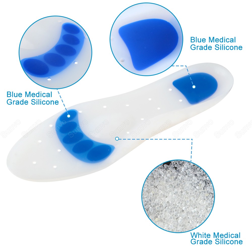 Medical Silicone Insoles for Shoes Flat Foot Corrector Arch Support Plantar Fasciitis Orthotics Foot Care Inserts