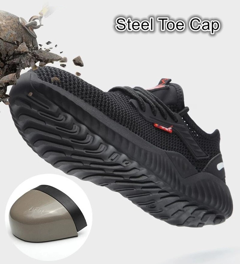 Steel Toe Protective Work Shoes Men Women Puncture-proof Boots Indestructible Shoes Lightweight Breathable Sneakers Women Size 36-48