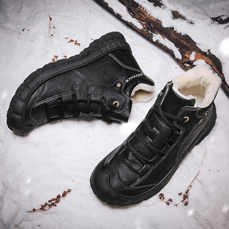 Milgc you Men Winter Boots Men Snow Boots Waterproof Boot Man Keep Warm Black Leather Sneakers Male Luxury Ankle Botas 2021