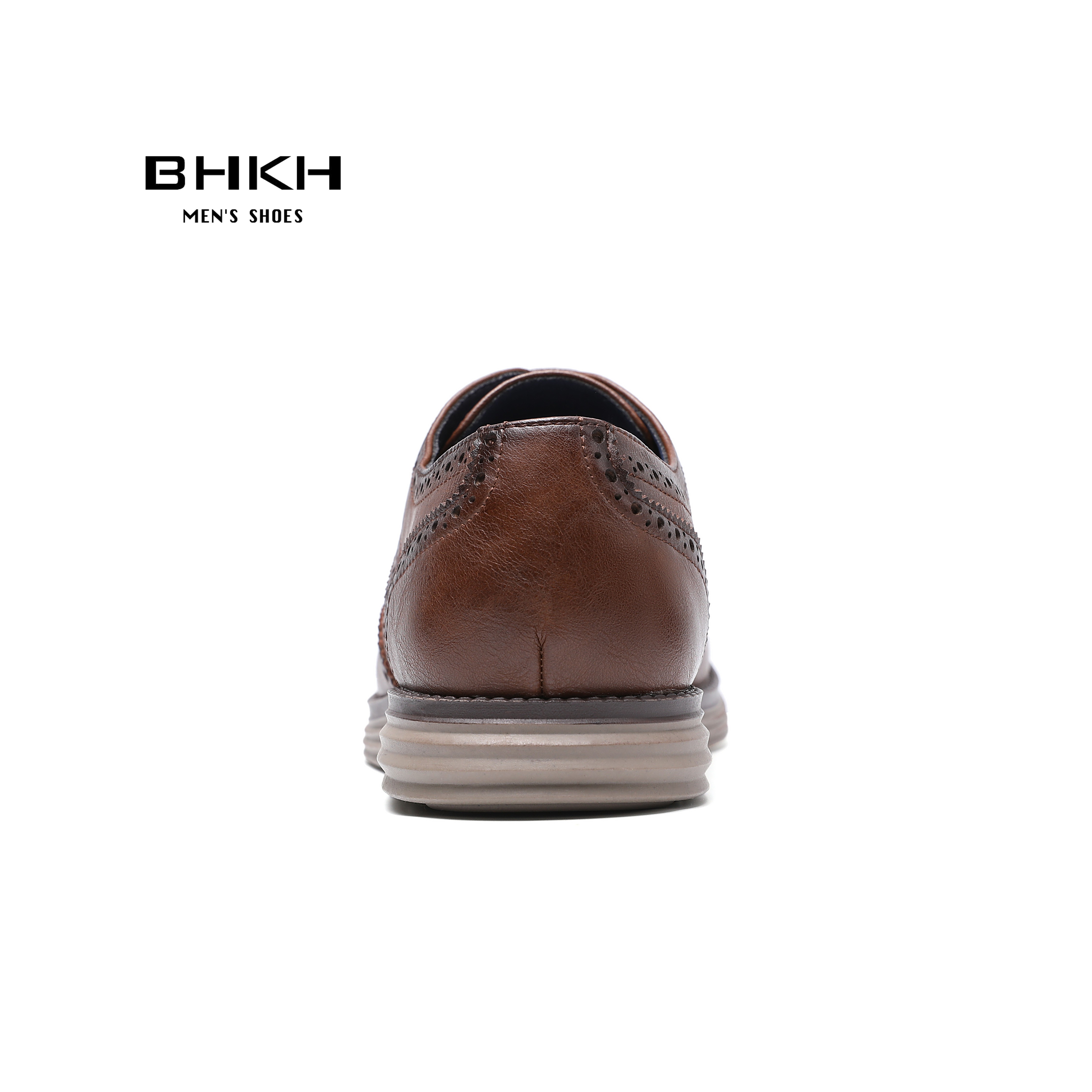 BHKH 2022 Genuine Leather Dress Shoes Comfortable Men Casual Shoes Smart Business Office Work Lace-up Men Shoes