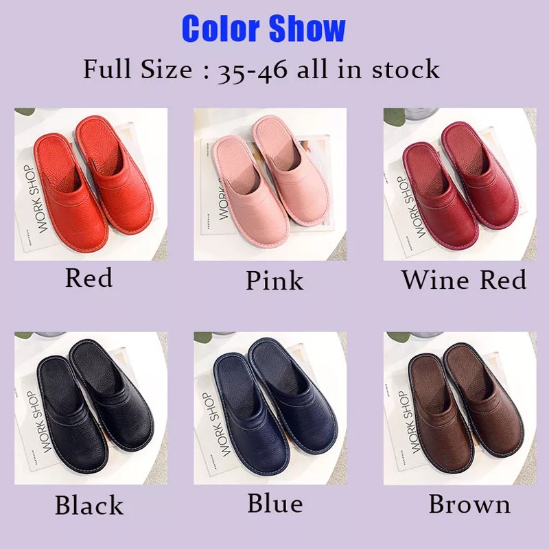 2021 New Arrival Runway Shoes Men Leather Home Slippers Unisex Flat Round Toe Wear Resitant Fashion Shoes Man Slippers