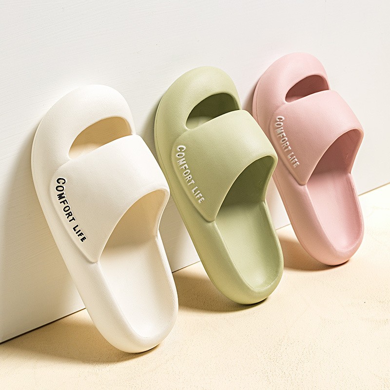 Men Women Couple Summer Slippers 2022 Beach Shoes Casual Female Solid Home Indoor Soft Bottom Slides Thickened Platform EVA Slippers