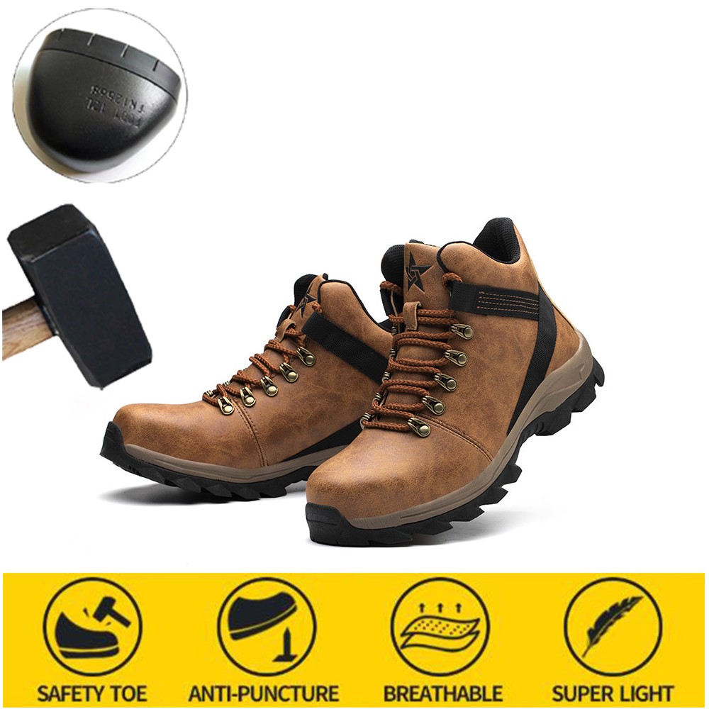 Anti-smashing safety shoes men wear high-top shoes slip waterproof oil safety work protective shoes mens winter boots for work