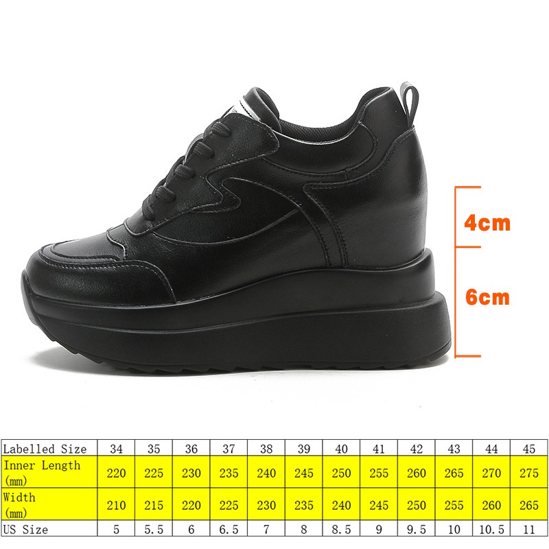 Fujin 10cm Platform Wedge Sneakers Chunky Shoes Genuine Leather Women Shoes Summer Spring Autumn Walking Sneakers Fashion