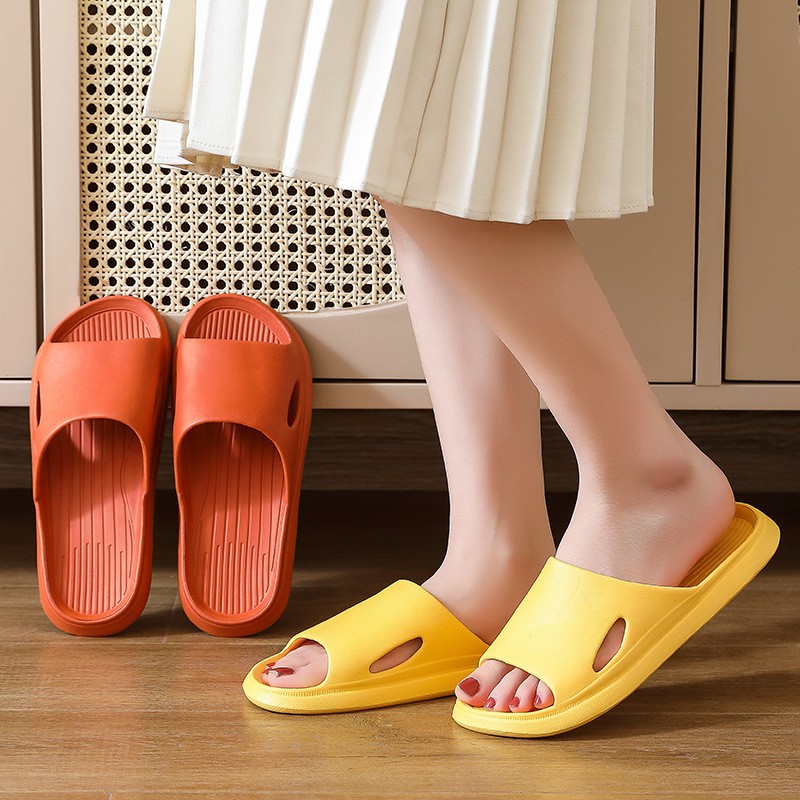 Thin Bottom Slippers Women Striped Soft Bottom Plastic Slippers Indoor Home Noise Reduction Sandals Bathroom Non-slip Flip Flops