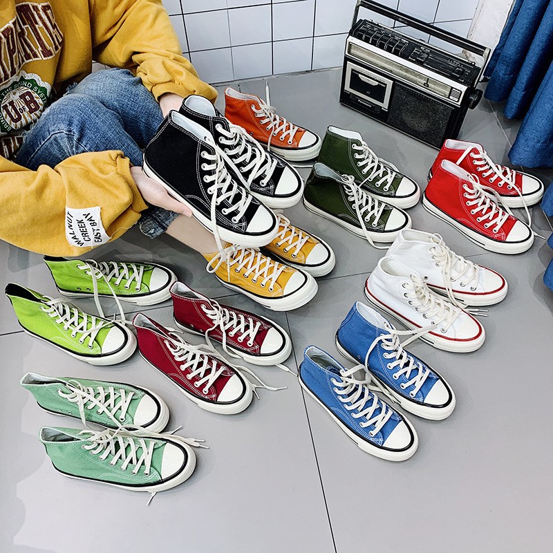 Men Canvas Shoes 2022 Spring Autumn Fashion Solid Color Woman Vulcanized Shoes Lace-up White Casual Shoes Men Sneakers