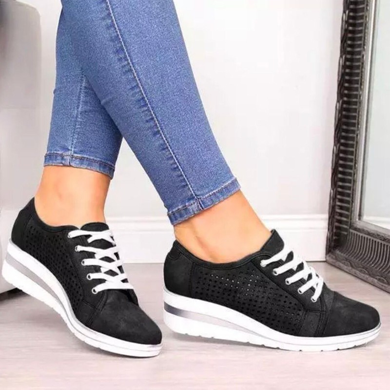 2021 Women Casual Shoes Fashion Hollow Out Summer Women Shoes Breathable Mesh Sneakers Ladies Lace Up Loafers Shoes