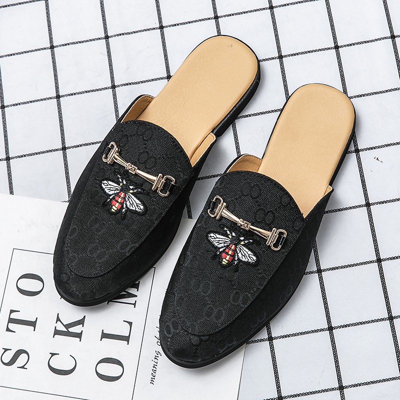 Plus Size47 Men's Shoes Original British Style Bee Style Sandals, Brand Design Casual Shoes, Men's Slippers