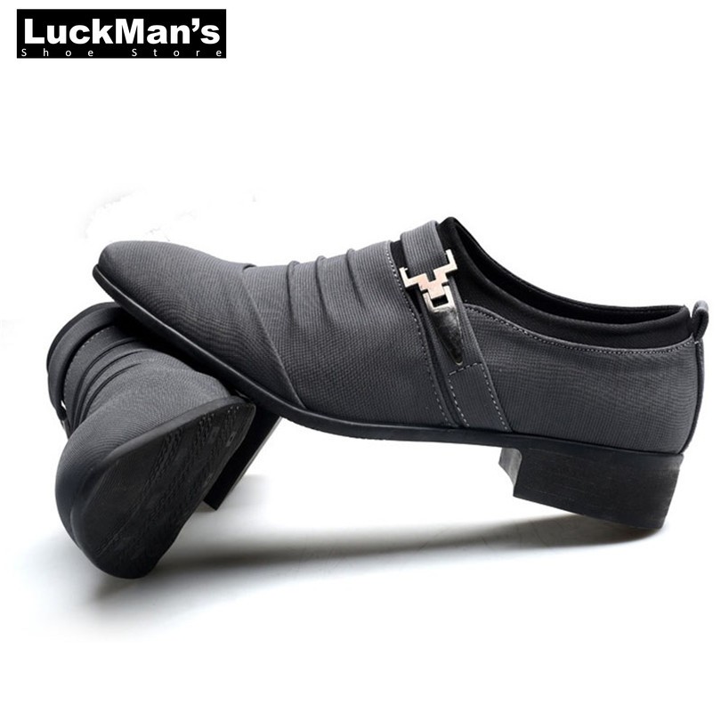 Men's Pointed Toe Casual Moccasin Shoes Lace Up Breathable Office Shoes Large Size