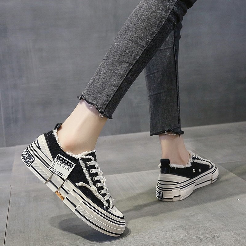 2021 fashion beggar canvas shoes women retro tortoise sauce thick bottom casual fashion women shoes mens casual flat shoes