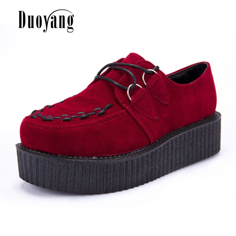 Creepers Casual Shoes Woman Plus Size Sneakers Women Shoes Ladies Platform Shoes 2022 Lace-up Women Flats Female Shoes Loafers