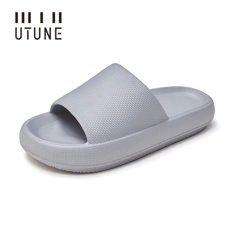 UTUNE EVA Slides Women Platform Slippers Summer Indoor Shoes Bathroom Beach Sandals Men Outside Non-slip Pink Slippers for Woman