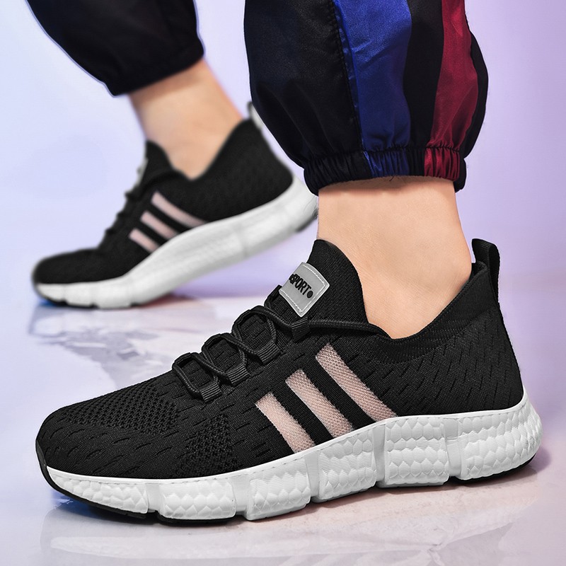 Fashion Running Sneakers Women's Mesh Breathable Lace Up Couple Sneakers Outdoor Gym Non-slip Plus Size 35-46 Ladies Trainers