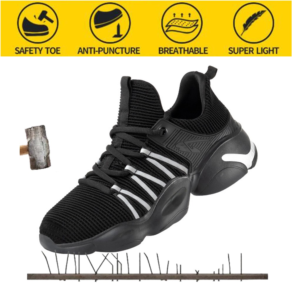 Breathable anti-smashing safety shoes men's anti-puncture sportswear resistant non-slip safety protective work shoes