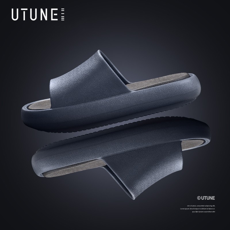 UTUNE Summer Outside Slippers Men Shoes EVA Soft Outdoor Sneaker Platform Slides Women Thick Sole Non-slip Indoor Beach Sandals