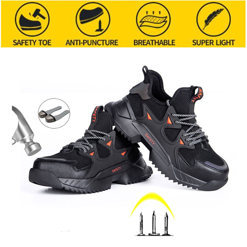 Safety shoes men's breathable anti-smashing anti-puncture safety shoes work shoes new all seasons indestructible shoes