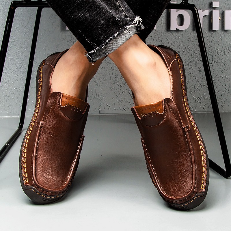 Handmade casual men's shoes men's shoes comfortable style lace-up men's loafers shoes men loafers large size 48