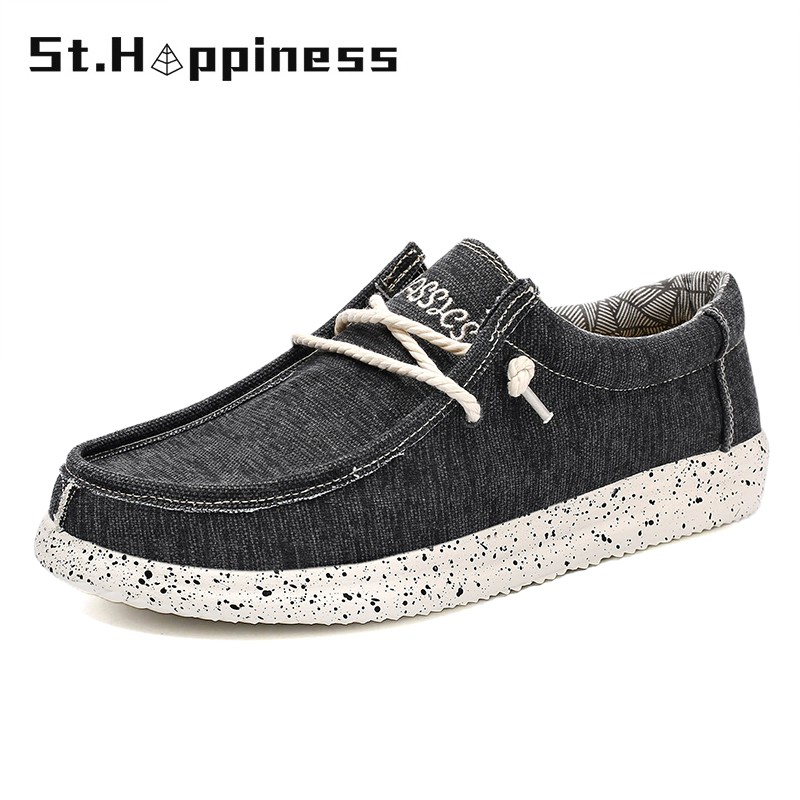 2022 New Summer Men Canvas Shoes Fashion Casual Soft Breathable Beach Shoes Lightweight Slip On Driving Loafers Plus Size 48