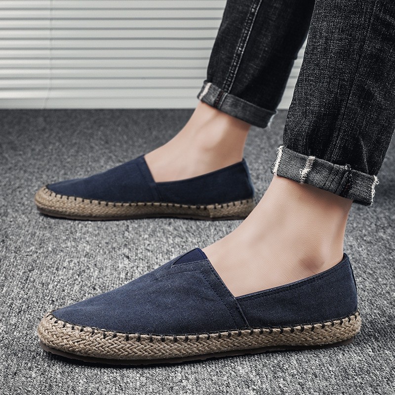 High Quality Men's Espadrilles Flat Canvas Shoes Hemp Loafers for Driving, 2020