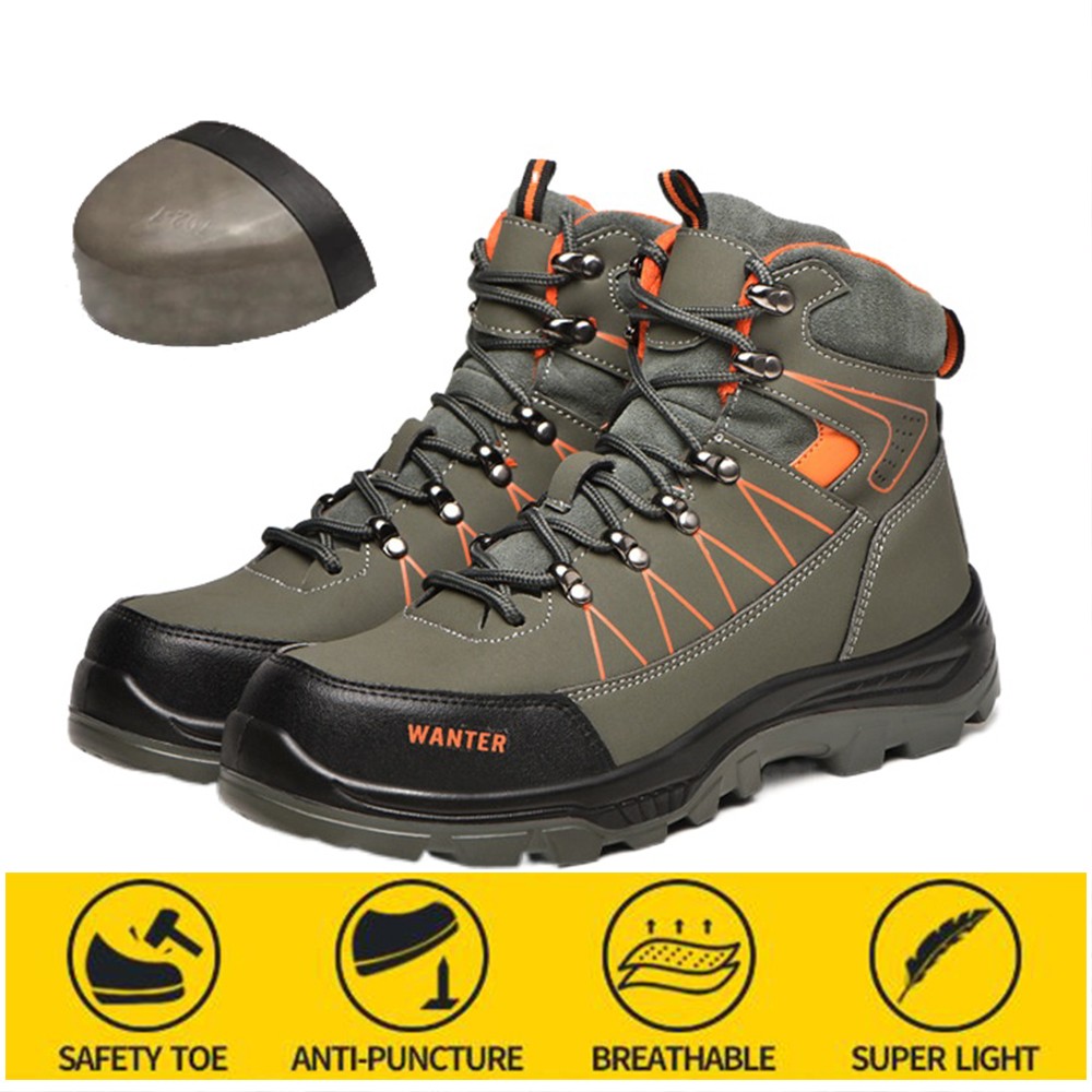 High quality work safety shoes men anti-smashing anti-puncture work safety shoes winter plus velvet warm protective shoes