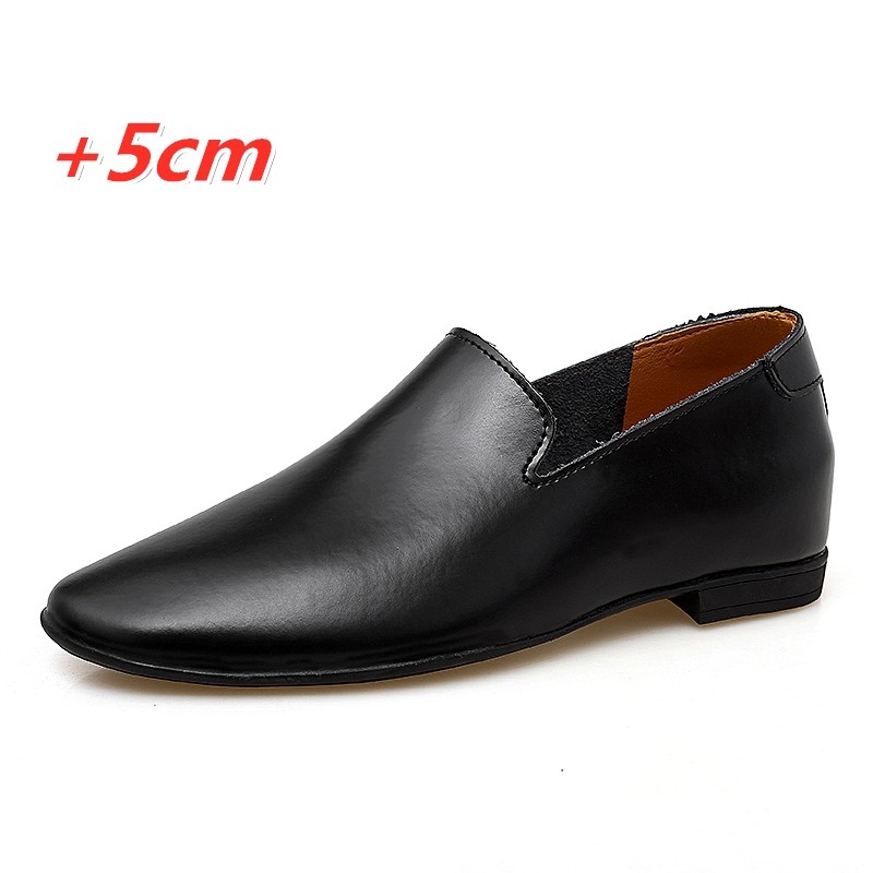 Loafers Men Elevator Shoes Men's Casual Shoes Male Business Cow Leather Shoes Height Increasing Shoes Slippers 5cm Tall Formal