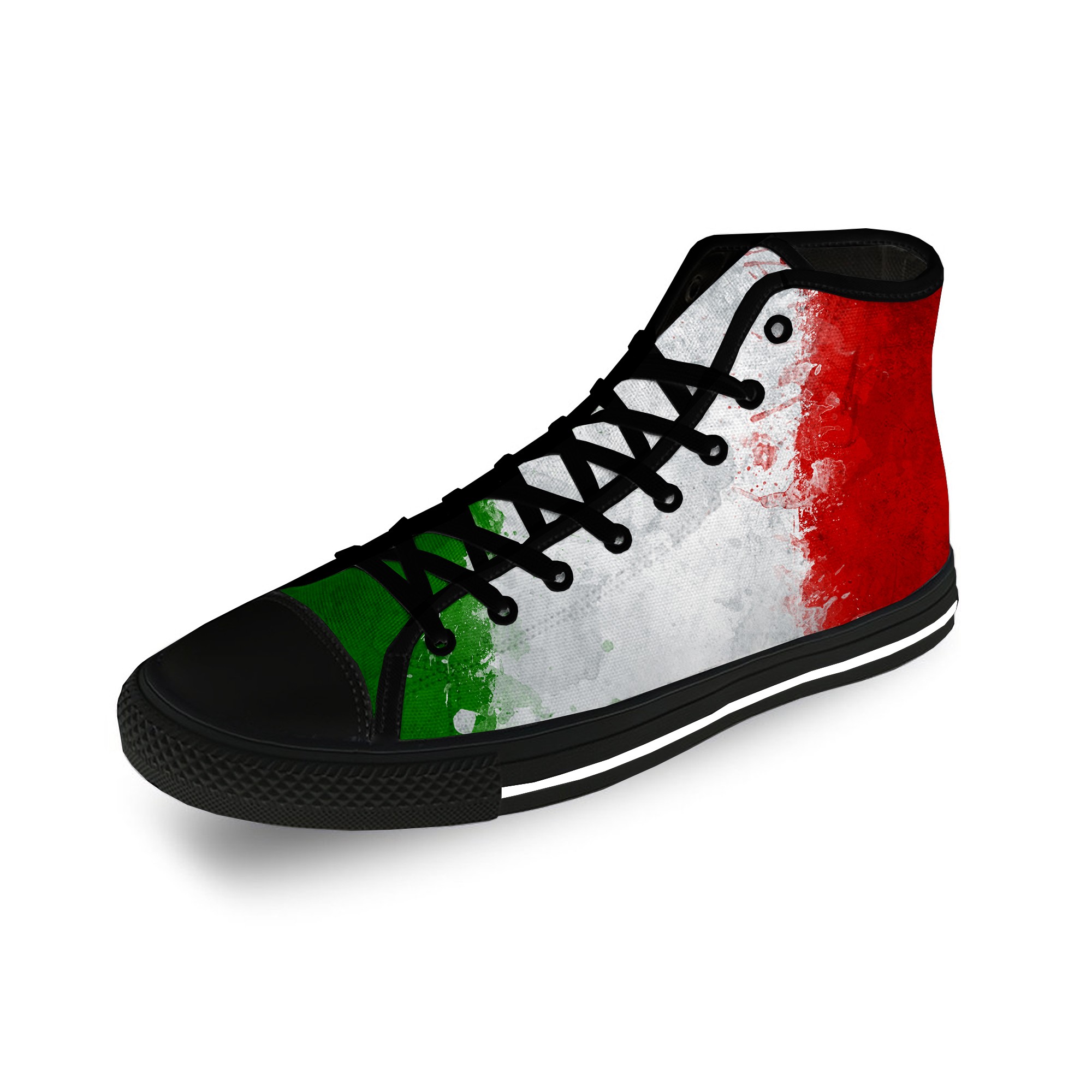 Italy Italian Italy National Flag Casual Canvas 3D Print High Top Canvas Fashion Funny Shoes Men Women Breathable Sneakers